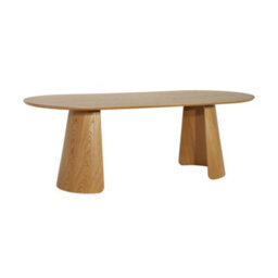 Sweeek - Oblong Dining Table For 8 People Wood Decor Oak 220X100X76 Cm - Mathilde - thumbnail 2