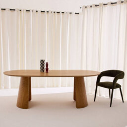 Sweeek - Oblong Dining Table For 8 People Wood Decor Oak 220X100X76 Cm - Mathilde - thumbnail 3