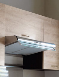 Impact Furniture Kitchen Extractor Fan Housing Unit Wall Cabinet 600mm Storage Cupboard Half Height Lift Up Door Light Oak Effect Junona - thumbnail 2