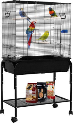"Hygrad Built to Survive 42"" Single Center Divider Nest Box Bird Rolling Stand Cage Divided Breeder Parakeet Bird Cage For Canary Cockatiel Parrot Lovebird" - image 1