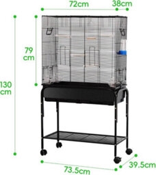 "Hygrad Built to Survive 42"" Single Center Divider Nest Box Bird Rolling Stand Cage Divided Breeder Parakeet Bird Cage For Canary Cockatiel Parrot Lovebird" - thumbnail 8