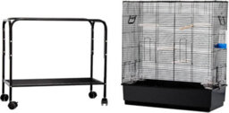 "Hygrad Built to Survive 42"" Single Center Divider Nest Box Bird Rolling Stand Cage Divided Breeder Parakeet Bird Cage For Canary Cockatiel Parrot Lovebird" - thumbnail 9