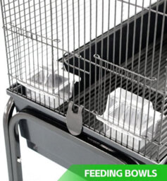 "Hygrad Built to Survive 42"" Single Center Divider Nest Box Bird Rolling Stand Cage Divided Breeder Parakeet Bird Cage For Canary Cockatiel Parrot Lovebird" - thumbnail 5