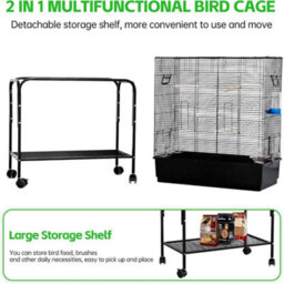 "Hygrad Built to Survive 42"" Single Center Divider Nest Box Bird Rolling Stand Cage Divided Breeder Parakeet Bird Cage For Canary Cockatiel Parrot Lovebird" - thumbnail 3