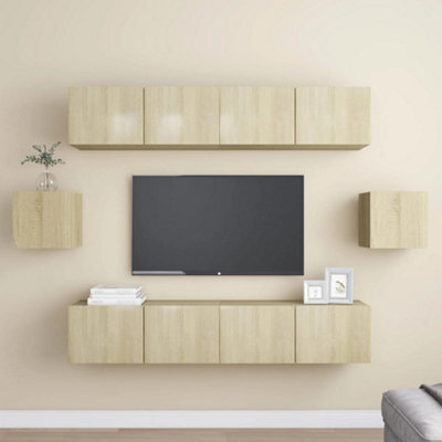 Berkfield 6 Piece Tv Cabinet Set Sonoma Oak Engineered Wood - image 1