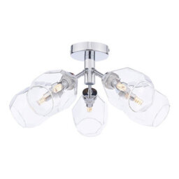 Pagazzi Lighting Pagazzi Leonie 5-Light Polished Chrome Semi-Flush Ceiling Light - thumbnail 1