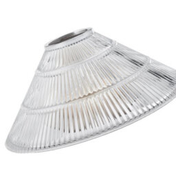 Happy Homewares Modern Designer Transparent Ridged Glass Easy Fit Pendant Shade In Cone Shape - thumbnail 3