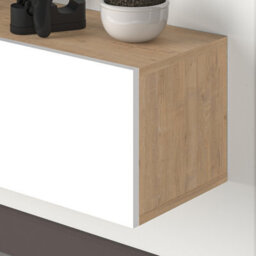 "Decortie Francy Modern Wall Mounted Tv Unit 55"" Multimedia Centre Oak White 180Cm" - thumbnail 7