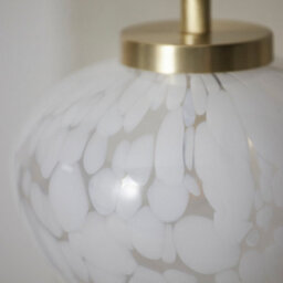 Luxia Luminosa Mali Table Lamp Satin Brass Plate, White Confetti Glass, 1X G9 - thumbnail 6