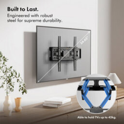 "Vonhaus Tilt & Swivel Tv Bracket For 24-65"" Screens, Tv Wall Mount W/spirit Level, 45Kg Capacity, Max Vesa: 400X400mm" - thumbnail 2
