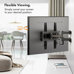 "Vonhaus Tilt & Swivel Tv Bracket For 24-65"" Screens, Tv Wall Mount W/spirit Level, 45Kg Capacity, Max Vesa: 400X400mm" - thumbnail 6