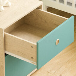 Lassic Junior Vida Neptune Blue & Oak 2 Drawer Bedside Table Cabinet Chest, Set Of 2 - thumbnail 6