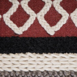 Beliani Multicolour Braided Macrame Pouffe 48 X 48 X 42 Cm - Boho Rustic Accent Seat - thumbnail 5
