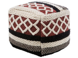 Beliani Multicolour Braided Macrame Pouffe 48 X 48 X 42 Cm - Boho Rustic Accent Seat - thumbnail 3