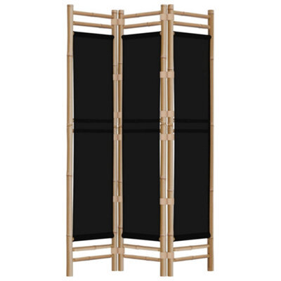 Berkfield Classic Folding 3-Panel Room Divider 120 Cm Bamboo And Canvas - image 1