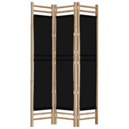 Berkfield Classic Folding 3-Panel Room Divider 120 Cm Bamboo And Canvas - thumbnail 1
