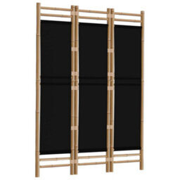 Berkfield Classic Folding 3-Panel Room Divider 120 Cm Bamboo And Canvas - thumbnail 3