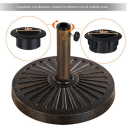 Yaheetech Bronze 14Kg Patio Umbrella Base Stand For 38/48mm Poles - thumbnail 6