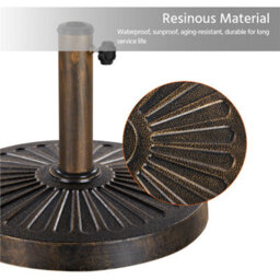 Yaheetech Bronze 14Kg Patio Umbrella Base Stand For 38/48mm Poles - thumbnail 8