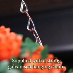 Best Artificial 38Cm Orange Rose Hanging Basket Flower Topiary Ball - Suitable For Outdoor Use - Weather & Fade Resistant - thumbnail 6