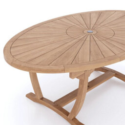 Eterna Monaco Teak Garden Outdoor Dining Table & 4 Seat Chair Set - With Green Cushions - thumbnail 7