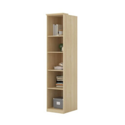 Arte Terra 88 Bookcase 45Cm In Oak Lindberg, Tall Slim Bedroom Bookcase With 5 Adjustable Shelves And Deeper Storage - thumbnail 3