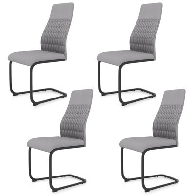 Gainoom Modern Grey Dining Chair Set Of 4 Armless Kitchen Chair - image 1
