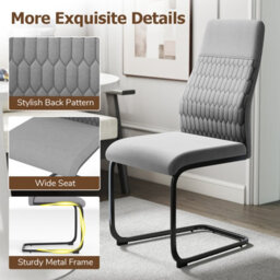 Gainoom Modern Grey Dining Chair Set Of 4 Armless Kitchen Chair - thumbnail 8