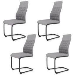 Gainoom Modern Grey Dining Chair Set Of 4 Armless Kitchen Chair - thumbnail 1