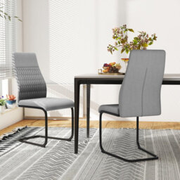 Gainoom Modern Grey Dining Chair Set Of 4 Armless Kitchen Chair - thumbnail 5