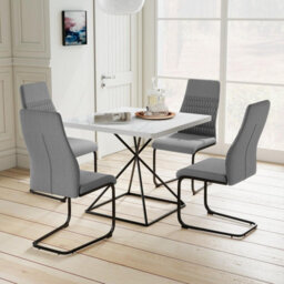 Gainoom Modern Grey Dining Chair Set Of 4 Armless Kitchen Chair - thumbnail 4