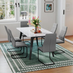 Gainoom Modern Grey Dining Chair Set Of 4 Armless Kitchen Chair - thumbnail 3