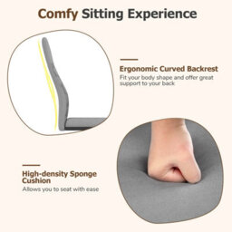 Gainoom Modern Grey Dining Chair Set Of 4 Armless Kitchen Chair - thumbnail 7