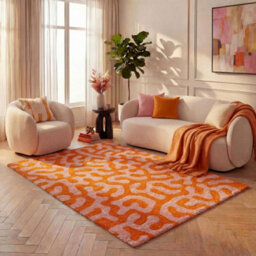 The Rugs Joli Orange And Pink Abstract Doodle Rug Soft Dense Pile Easy To Clean And Pet Friendly For Living Rooms And Bedrooms - thumbnail 8