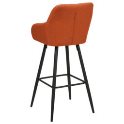 Beliani Set Of 2 Darien Bar Stools With Armrests & Footrest, Fabric, Orange - thumbnail 6