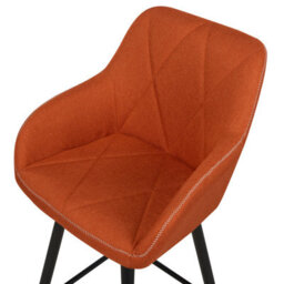 Beliani Set Of 2 Darien Bar Stools With Armrests & Footrest, Fabric, Orange - thumbnail 7