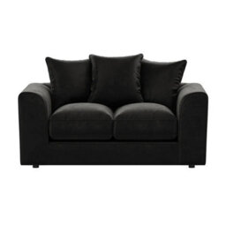 Furnishings For Less UK Brooklyn Plush Velvet Fibre Fabric Sofa Set 3 And 2 Seater Sofa Black - thumbnail 4