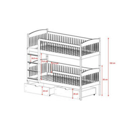 Arte Luna Cinnamon Wooden Bunk Bed With Storage 90 X 190Cm - Foam Mattresses Included - thumbnail 2