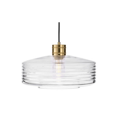 Luminosa Lighting Luminosa Porto Dome Pendant Brushed Brass With Clear Decorative Glass 1Xe27