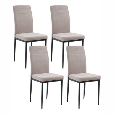 Beliani Set Of 4 Dining Chairs Riner Fabric Taupe - image 1