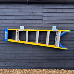 Megamaxx Uk™ Wall Mount Ladder Hanging Storage Brackets (Pair) - Bare Galvanised Steel Finish - thumbnail 6