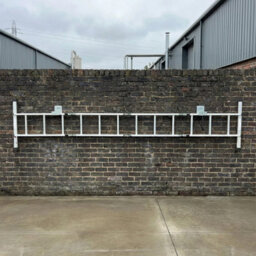 Megamaxx Uk™ Wall Mount Ladder Hanging Storage Brackets (Pair) - Bare Galvanised Steel Finish - thumbnail 2