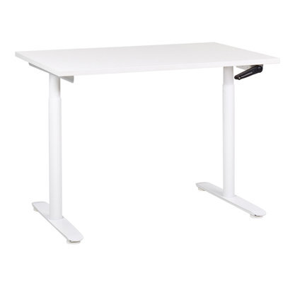 Beliani Manual Adjustable Standing Desk Destinas 120 Cm 72 Cm White - image 1