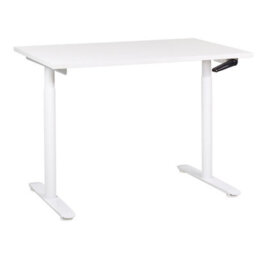 Beliani Manual Adjustable Standing Desk Destinas 120 Cm 72 Cm White - thumbnail 1