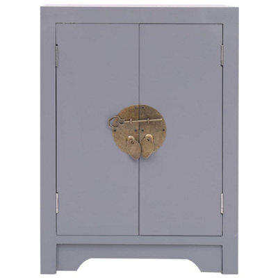 Berkfield Durable Bedside Cabinet Grey 38X28X52 Cm Paulownia Wood - image 1