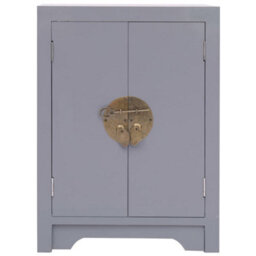 Berkfield Durable Bedside Cabinet Grey 38X28X52 Cm Paulownia Wood - thumbnail 1