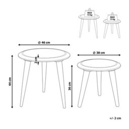 Wyld And Coco Dark Mango Wood Side Tables Set Of 2 With Oriental Design For Small Living Rooms - thumbnail 4