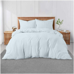 Gc Gaveno Cavailia Plain Dyed Duvet Cover King Polycotton Solid Bedding Set Breathable & Lightweight Duvet Cover Bed Set Sky Blue - thumbnail 1
