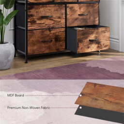 Rustic Brown 7 Drawer Fabric Storage Chest Cabinet - thumbnail 5