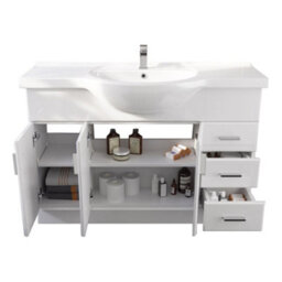 Rinse Bathrooms 1200mm Gloss Basin Vanity Unit Sink Cabinet Bathroom Toilet Storage Furniture - thumbnail 4